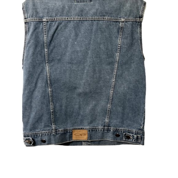 Vintage OP Ocean Pacific Blue Denim Vest Size Medium - Picture 3 of 4